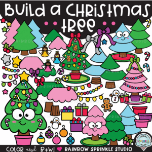 Build a Christmas Tree Clipart {NEW!}
