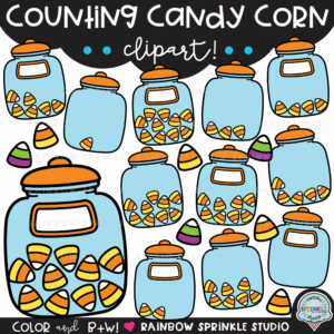 Counting Candy Corn Jar Clipart Set!