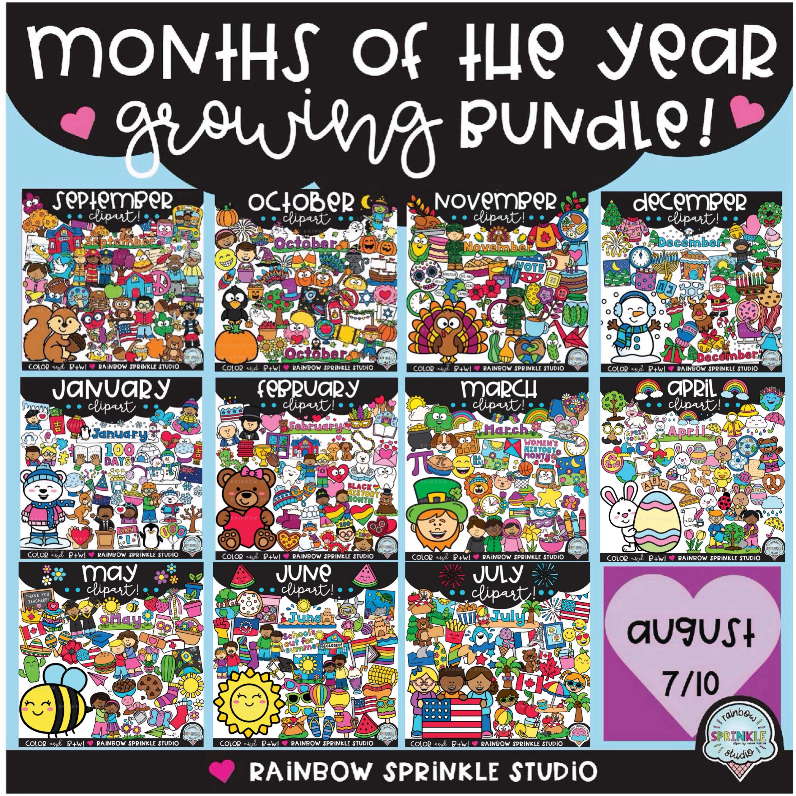 Months of the Year Clipart SUPER Bundle!
