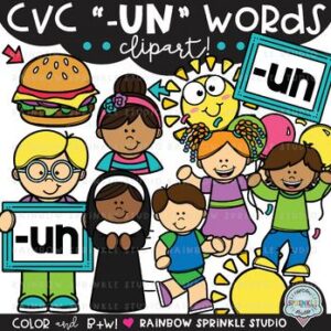 CVC Clipart '-UN' Word Family