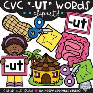 CVC Clipart '-UT' Word Family