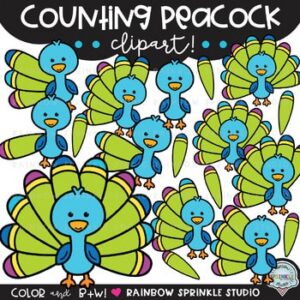 Counting Peacock Clipart
