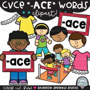 CVCe Clipart '-ACE' Word Family