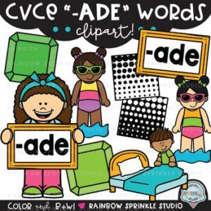 CVCe Clipart '-ADE' Word Family