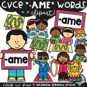 CVCe Clipart '-AME' Word Family