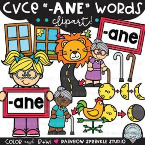 CVCe Clipart '-ANE' Word Family