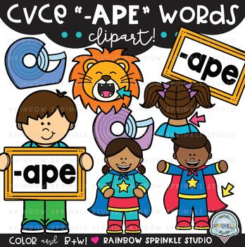CVCe Clipart '-APE' Word Family