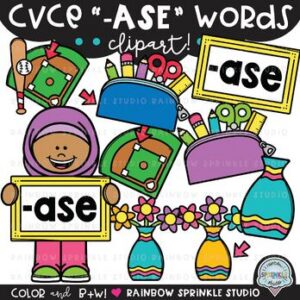 CVCe Clipart '-ASE' Word Family