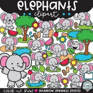 Elephants Clipart Mega Set!