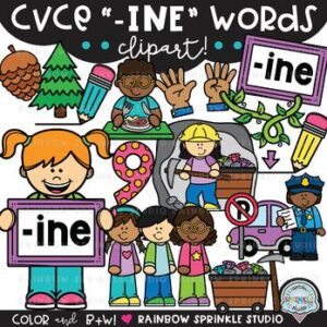 CVCe Clipart '-INE' Word Family
