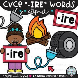 CVCe Clipart '-IRE' Word Family