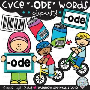 CVCe Clipart '-ODE' Word Family