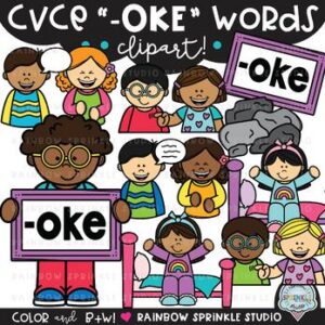 CVCe Clipart '-OKE' Word Family