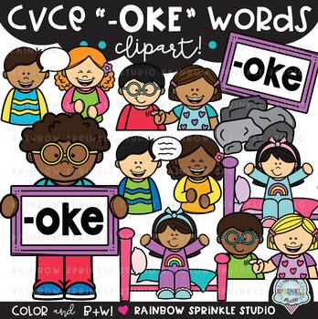 CVCe Clipart '-OKE' Word Family