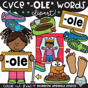 CVCe Clipart '-OLE' Word Family