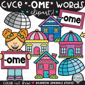 CVCe Clipart '-OME' Word Family