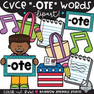 CVCe Clipart '-OTE' Word Family