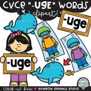 CVCe Clipart '-UGE' Word Family