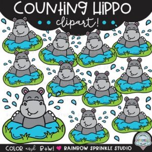 Counting Hippo Clipart