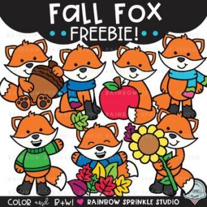 Fall Fox Clipart FREEBIE!