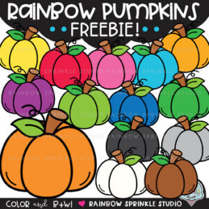Rainbow Pumpkins Clipart!