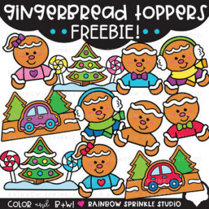 Gingerbread Toppers Clipart FREEBIE!