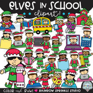 Elves in School Clipart!
