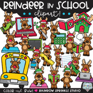 Reindeer in School Clipart!
