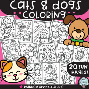 Cats and Dogs Coloring Pages!