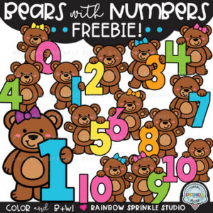 Bears with Numbers Clipart FREEBIE!