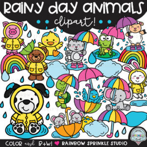 Rainy Day Animals Clipart!