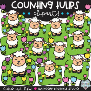 Counting Tulips Clipart
