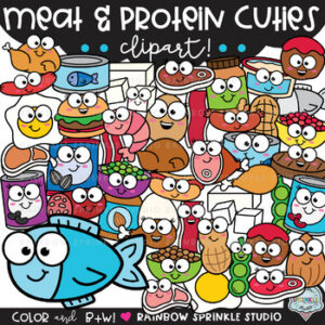 Meat and Protein Cuties Clipart!