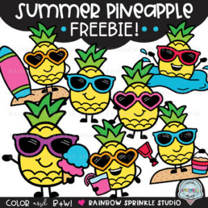 Summer Pineapple Clipart FREEBIE!