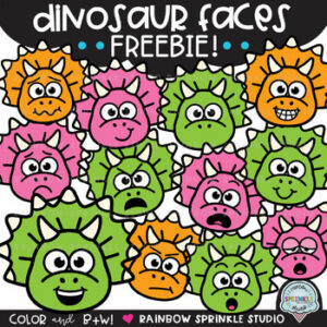Dinosaur Faces Clipart FREEBIE!