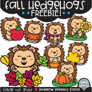 Fall Hedgehogs Clipart FREEBIE!