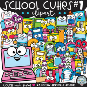 NEW School Supply Cuties Clipart #1