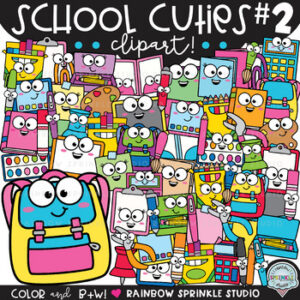 NEW School Supply Cuties Clipart #2
