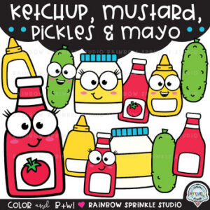 Ketchup, Mustard, Pickles & Mayo Clipart!