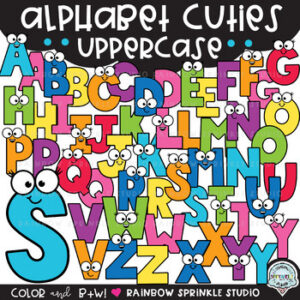 Alphabet Cuties Clipart: Uppercase Letters!