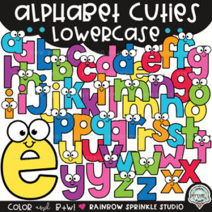 Alphabet Cuties Clipart: Lowercase Letters!