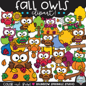 Fall Owls Clipart!