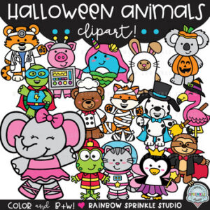 Halloween Animals Clipart!