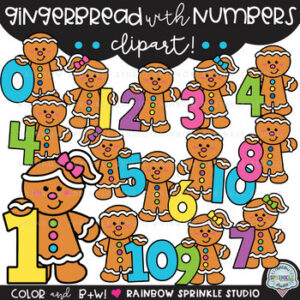 Gingerbread with Numbers Clipart!