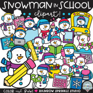 Snowman in School Clipart!
