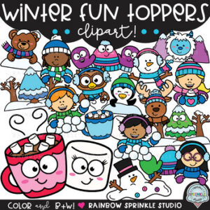Winter Fun Toppers Clipart!