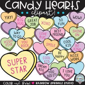 Candy Hearts Clipart