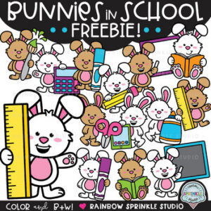 Bunnies in School Clipart FREEBIE!