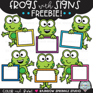 Frogs with Signs Clipart FREEBIE!