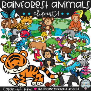 Rainforest Animals Clipart MEGA Set!